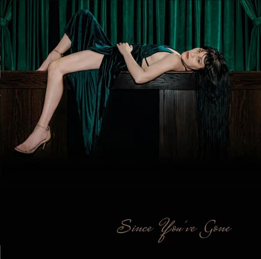 Since Youve Gone Album art for Since You've Gone, by Jess Lamb, featuring the singer lying on her back on the piano wearing a green cocktail dress and high heels.